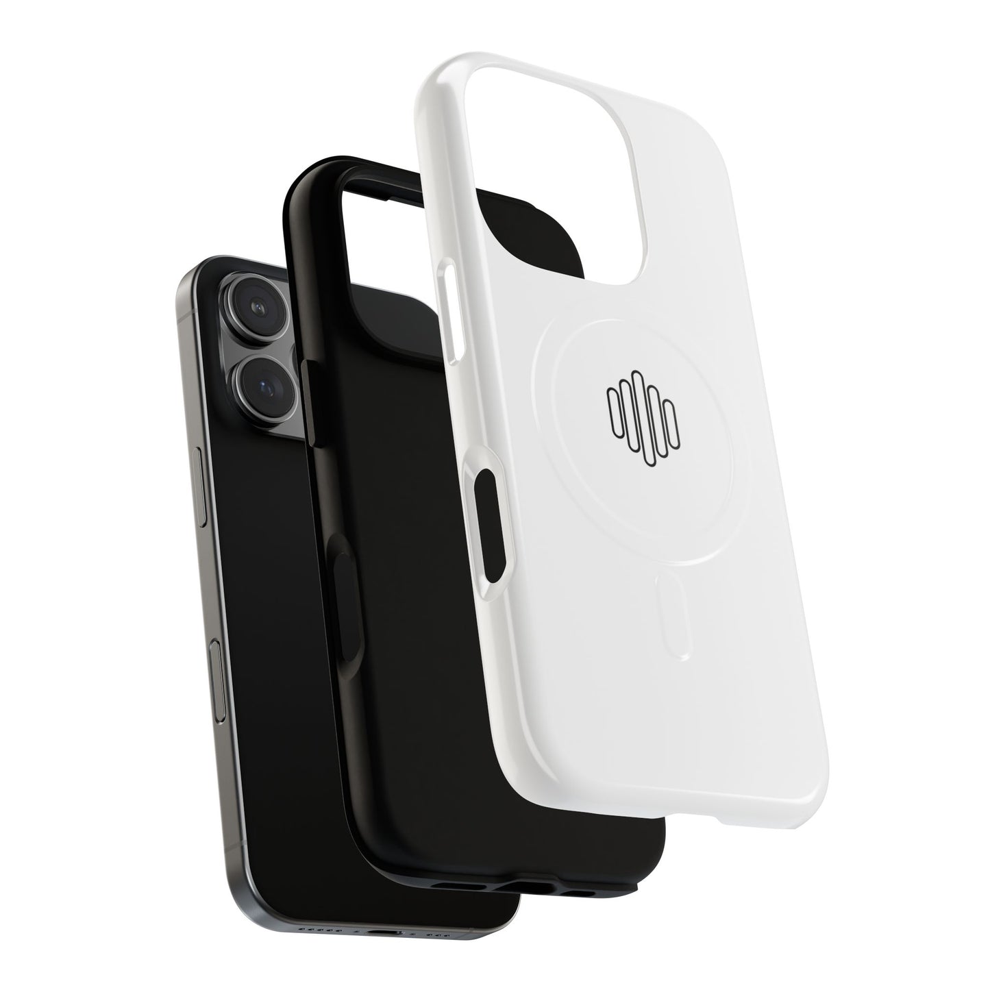 MagSafe Tough Phone Case — White Magnetic Protective Case with Grip Ring