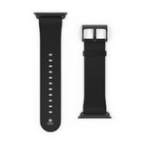 Classic Black Leather Watch Band — Durable Replacement Strap for Smartwatches