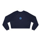 Cropped Fleece Pullover — Minimalist Soundwave Logo Women's Sweatshirt