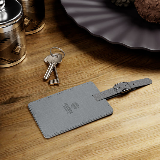 Saffiano Polyester Rectangle Luggage Tag — Durable RFID-Style Travel ID Tag