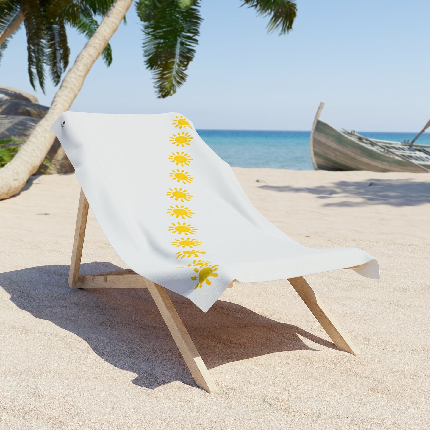 Sunburst Stripe Beach Towel — Yellow Sunshine Pattern