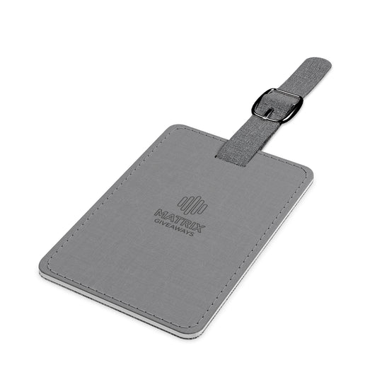 Saffiano Polyester Rectangle Luggage Tag — Durable RFID-Style Travel ID Tag