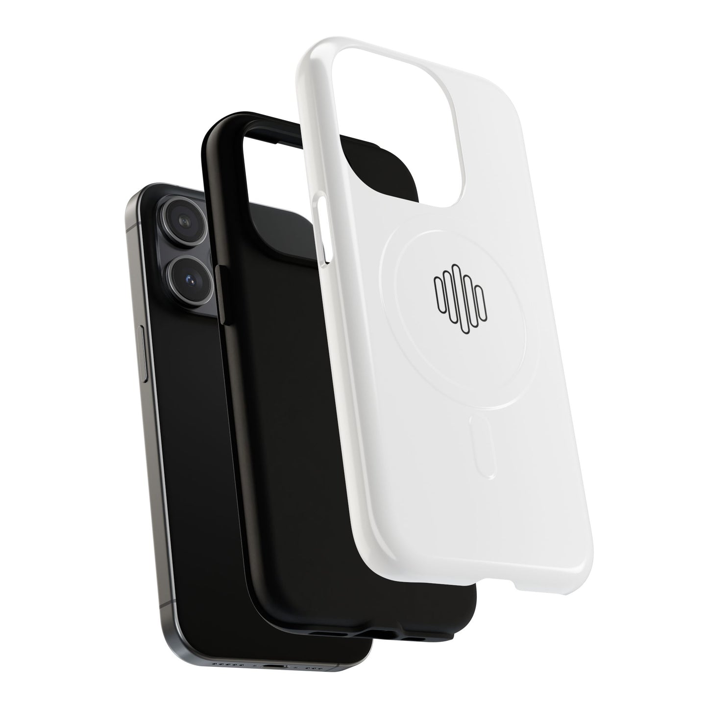 MagSafe Tough Phone Case — White Magnetic Protective Case with Grip Ring