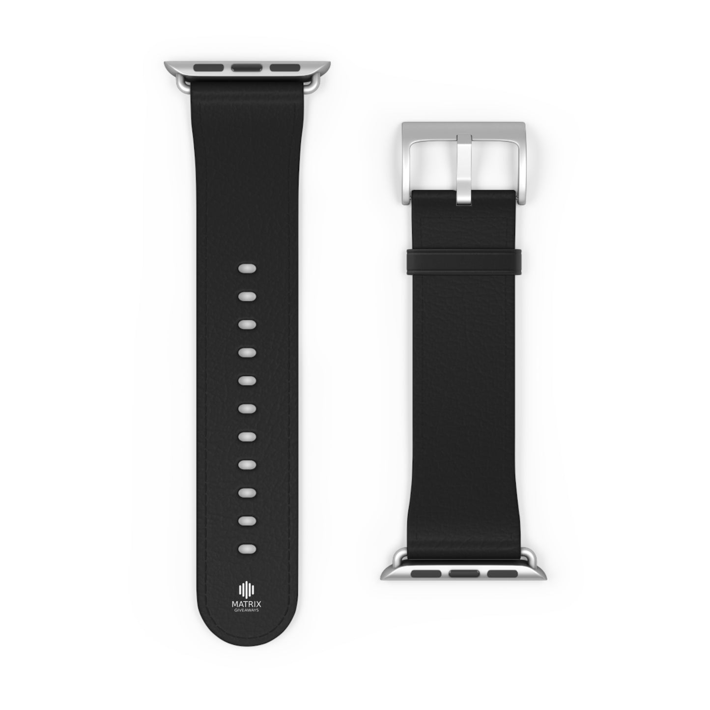 Classic Black Leather Watch Band — Durable Replacement Strap for Smartwatches