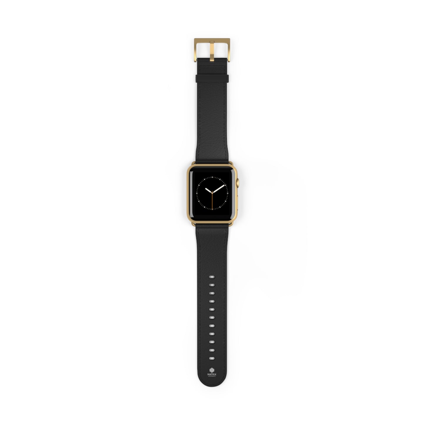 Classic Black Leather Watch Band — Durable Replacement Strap for Smartwatches