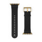 Classic Black Leather Watch Band — Durable Replacement Strap for Smartwatches