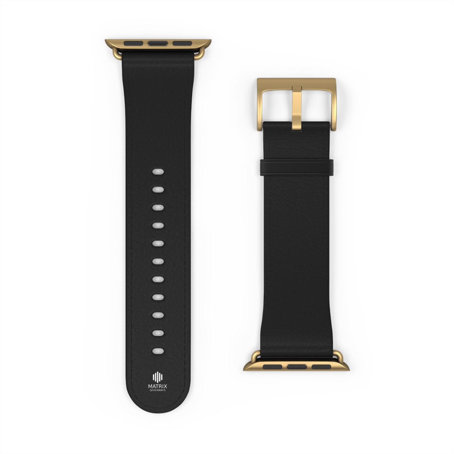 Classic Black Leather Watch Band — Durable Replacement Strap for Smartwatches