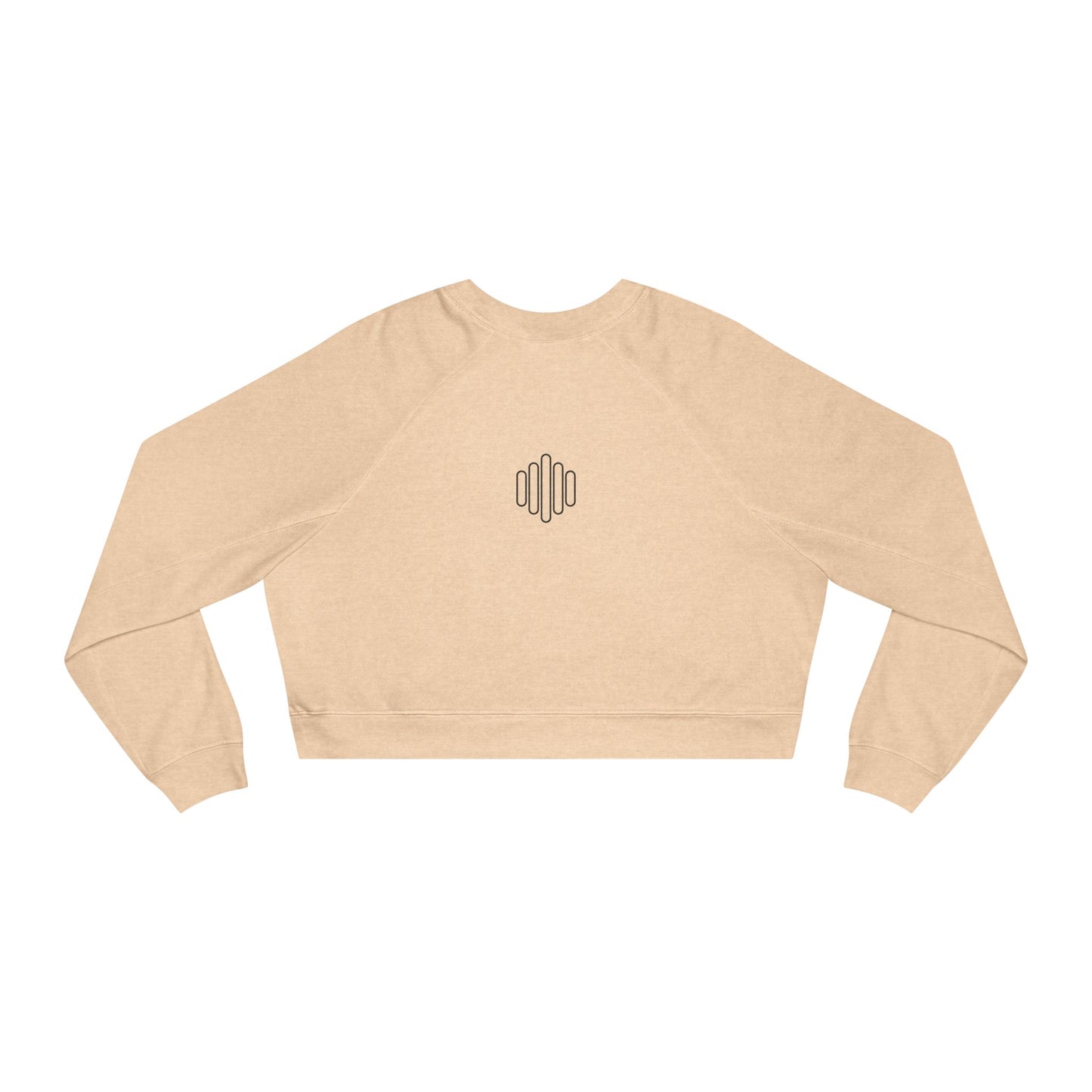 Cropped Fleece Pullover — Minimalist Soundwave Logo Women's Sweatshirt