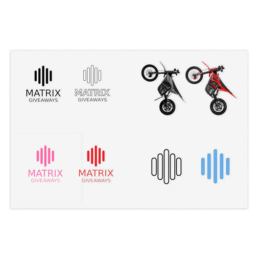 Matrix Sticker Sheet — Motorcycle & Branded Icon Decals