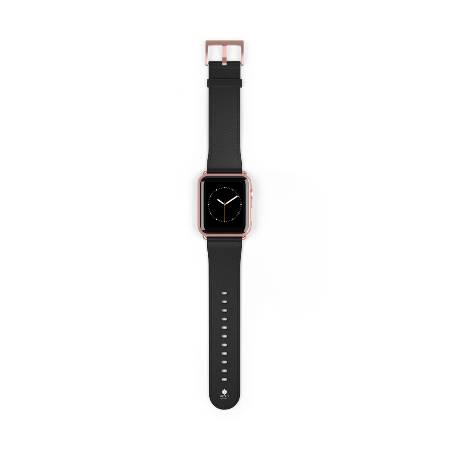 Classic Black Leather Watch Band — Durable Replacement Strap for Smartwatches