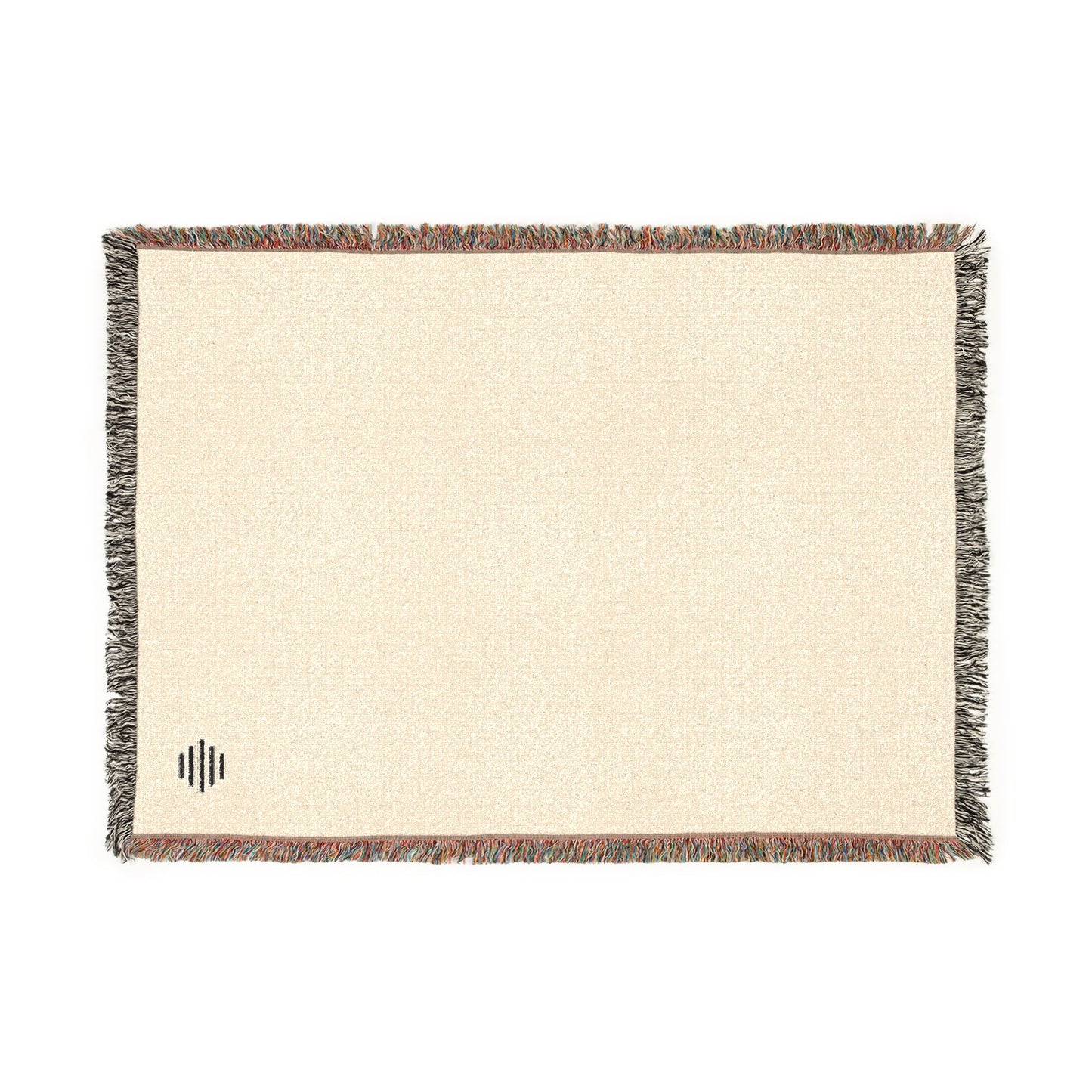 Minimalist Reversible Woven Blanket – Neutral Throw with Fringed Edges