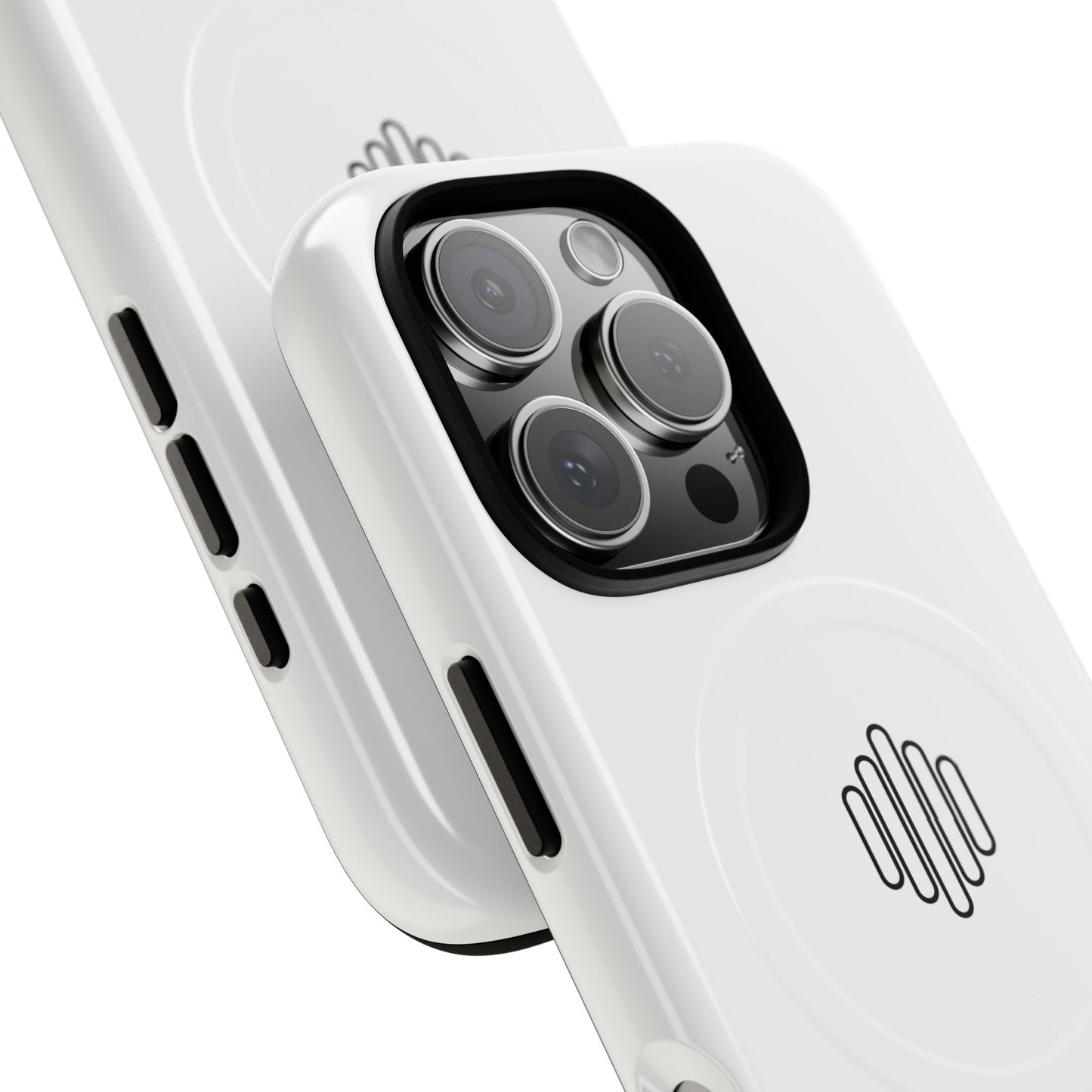 MagSafe Tough Phone Case — White Magnetic Protective Case with Grip Ring