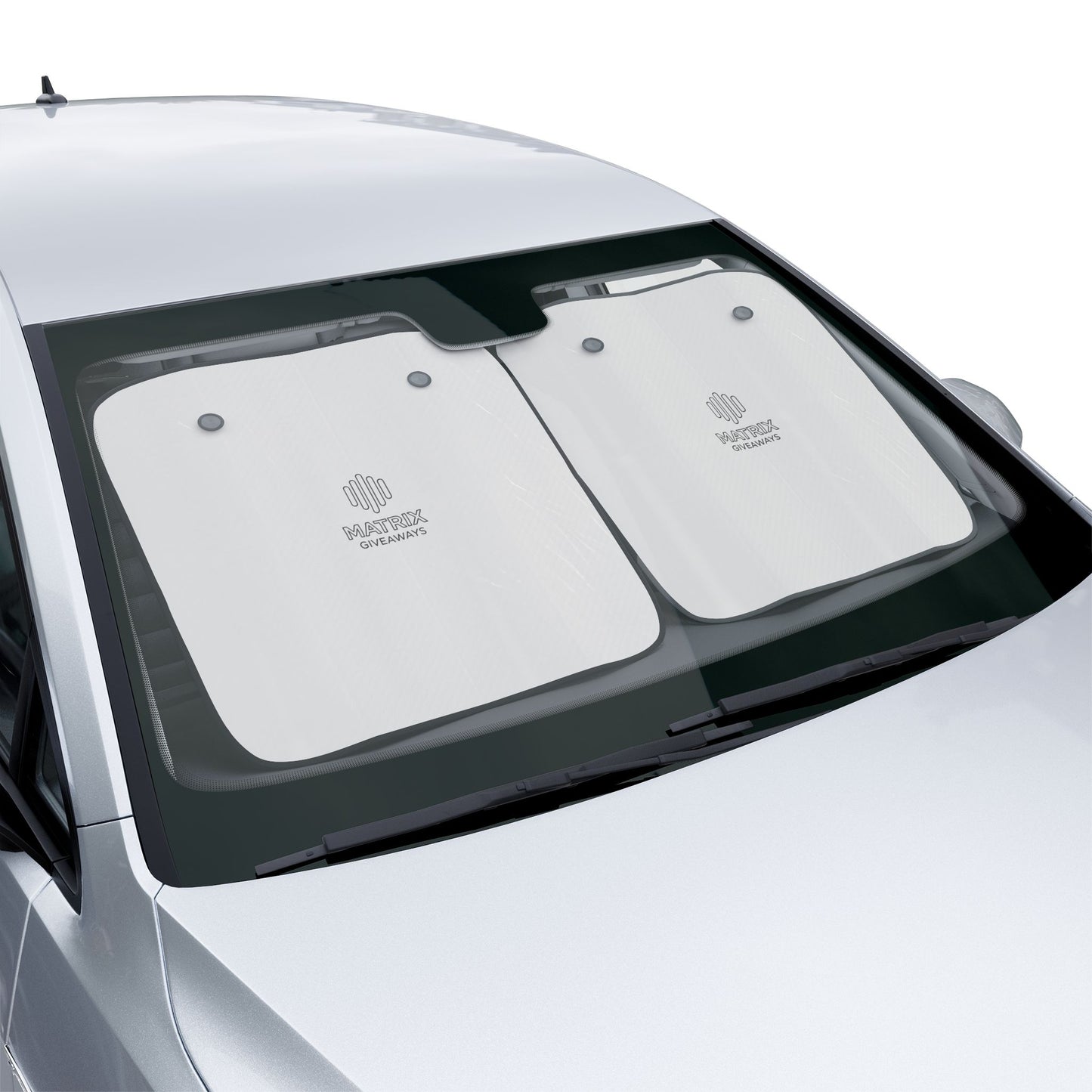 Car Sun Shade — Reflective Windshield Protector with 'Matrix Giveaways' Logo
