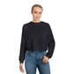 Cropped Fleece Pullover — Minimalist Soundwave Logo Women's Sweatshirt