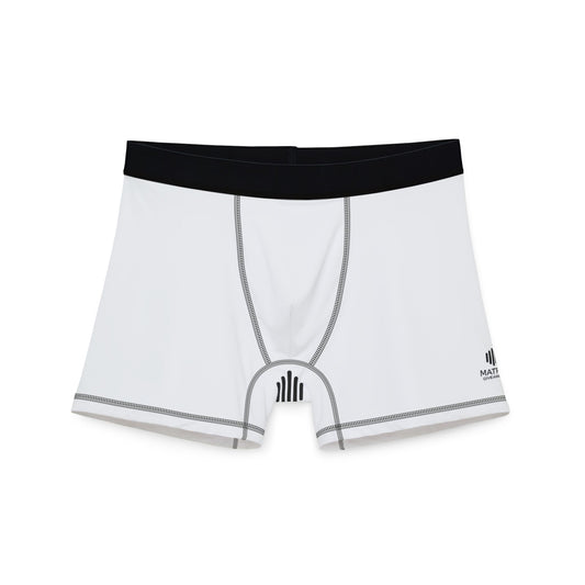 Men's Boxer Briefs — Minimal White Athletic Trunk