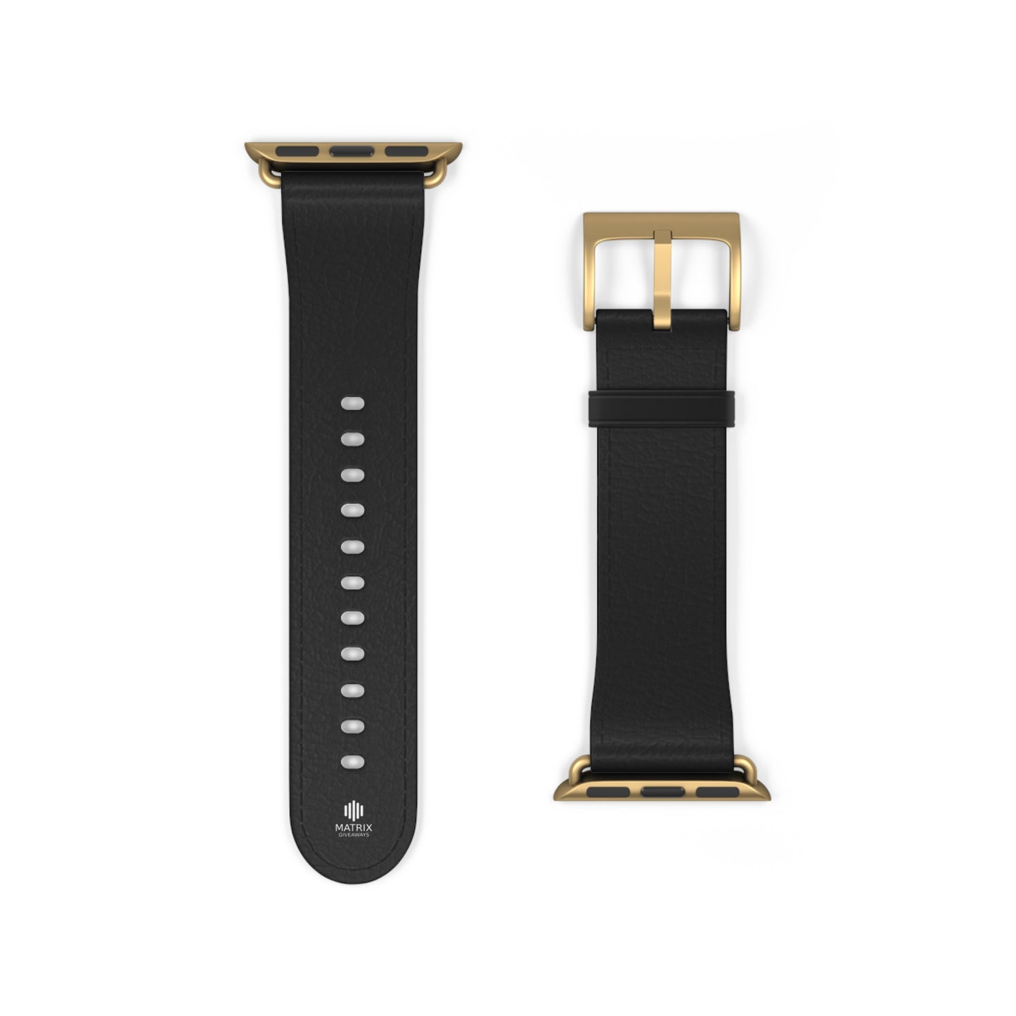 Classic Black Leather Watch Band — Durable Replacement Strap for Smartwatches