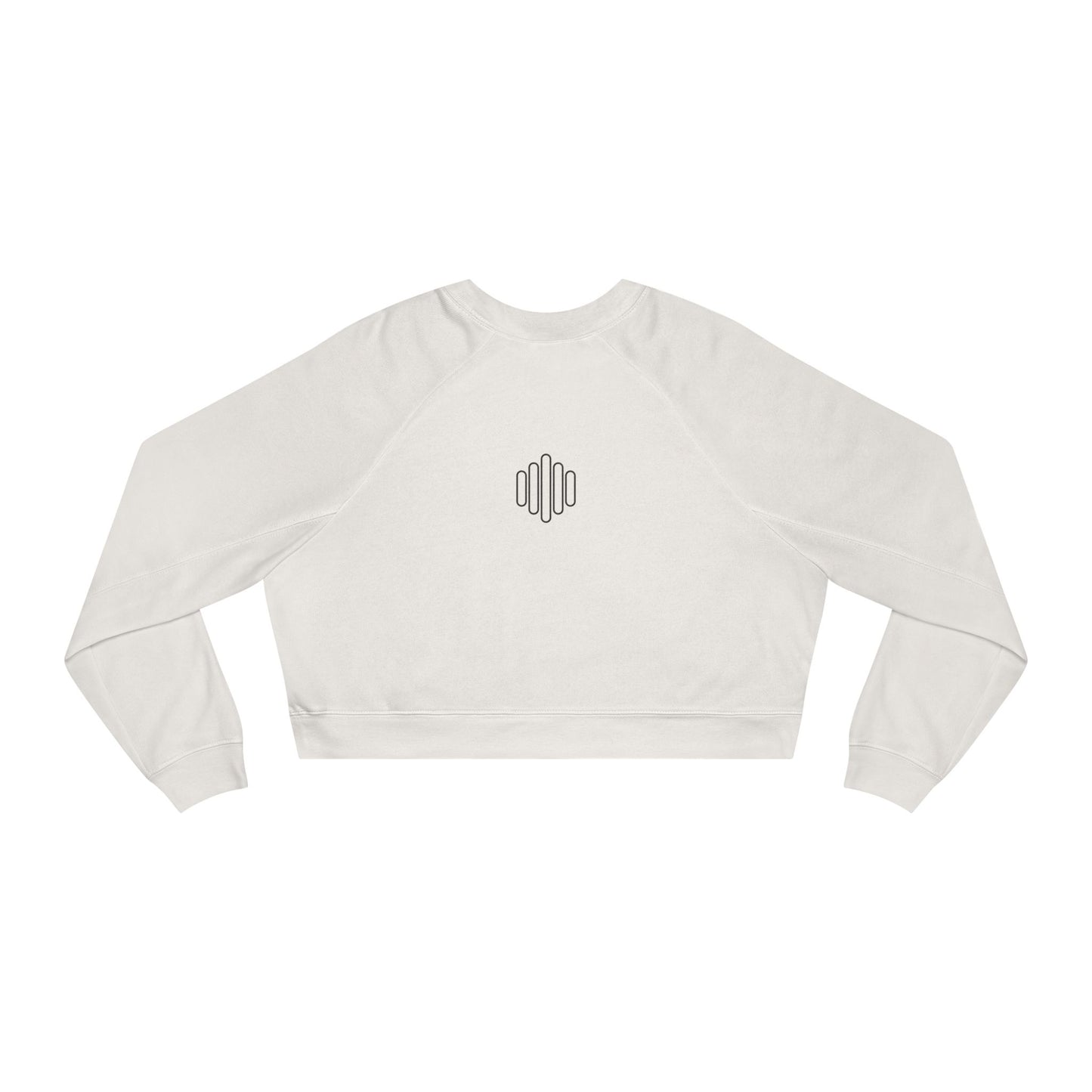 Cropped Fleece Pullover — Minimalist Soundwave Logo Women's Sweatshirt