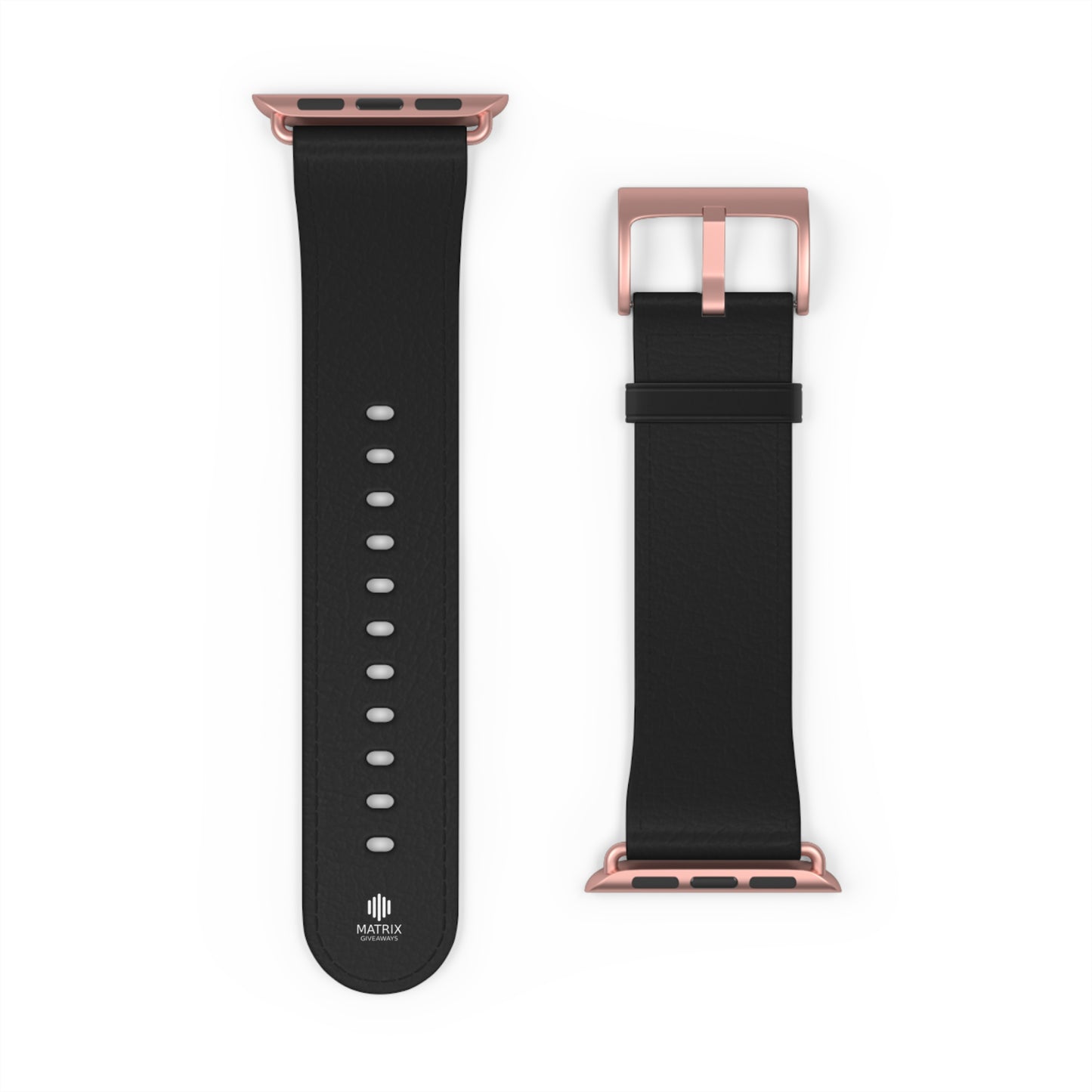 Classic Black Leather Watch Band — Durable Replacement Strap for Smartwatches