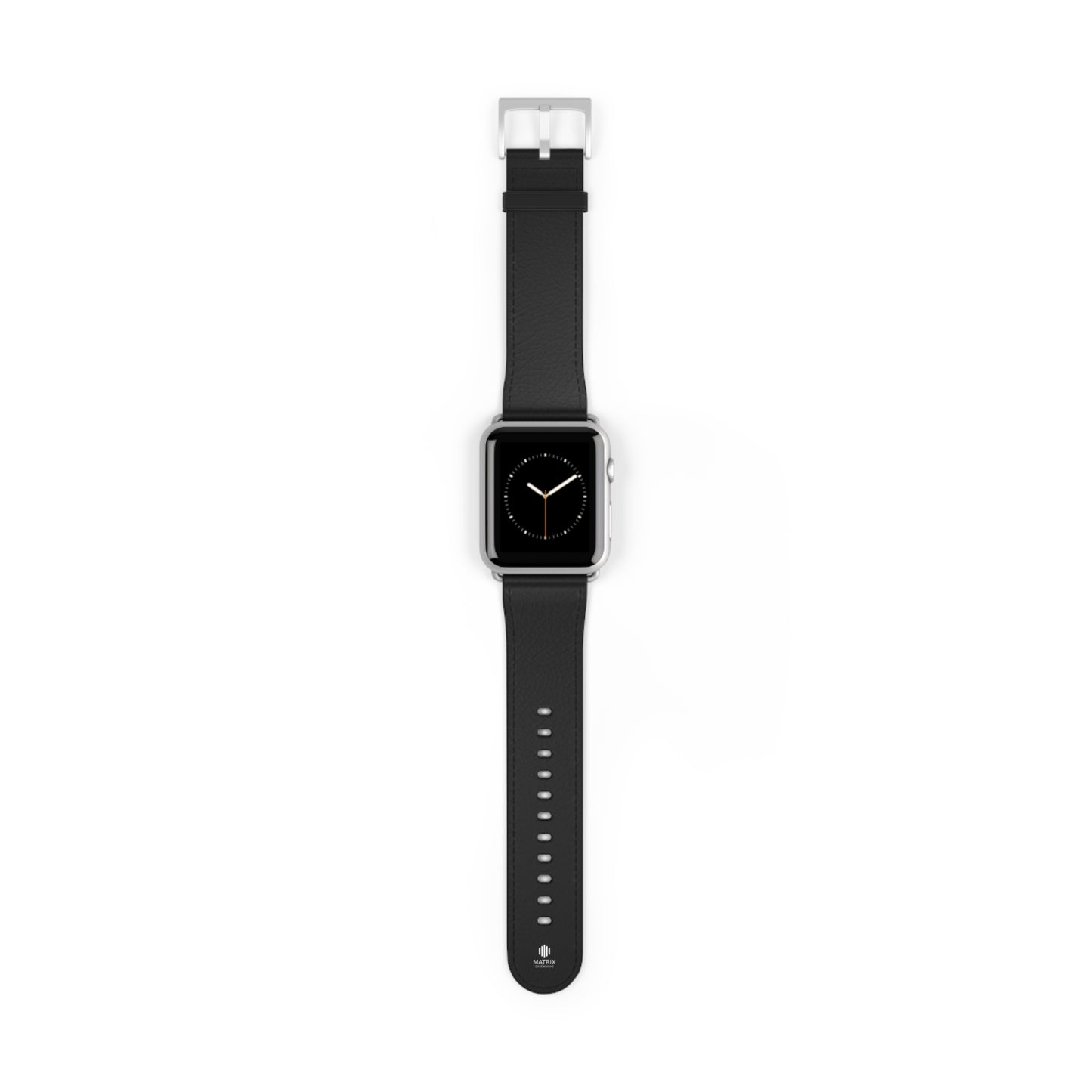Classic Black Leather Watch Band — Durable Replacement Strap for Smartwatches