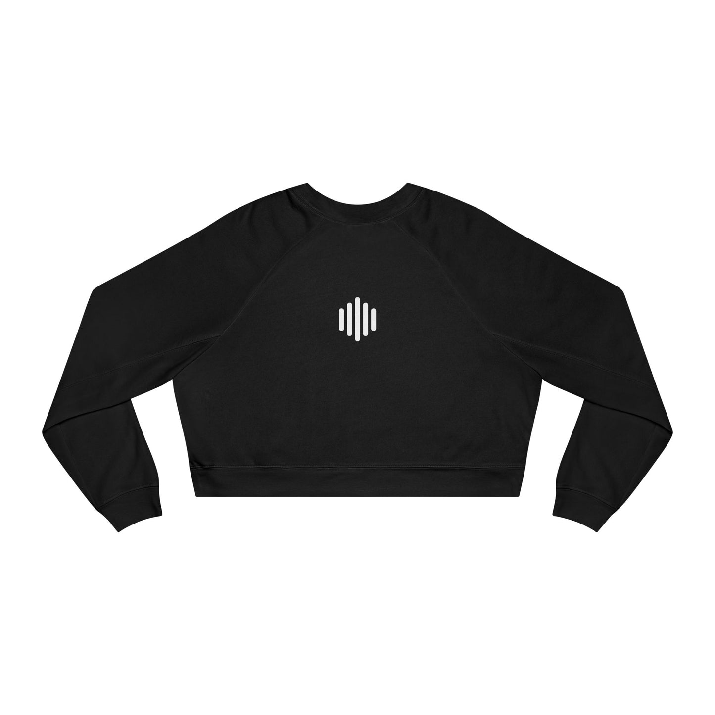 Cropped Fleece Pullover — Minimalist Soundwave Logo Women's Sweatshirt