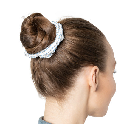 Ikat Scrunchie – Lightweight White Hair Tie