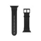 Classic Black Leather Watch Band — Durable Replacement Strap for Smartwatches