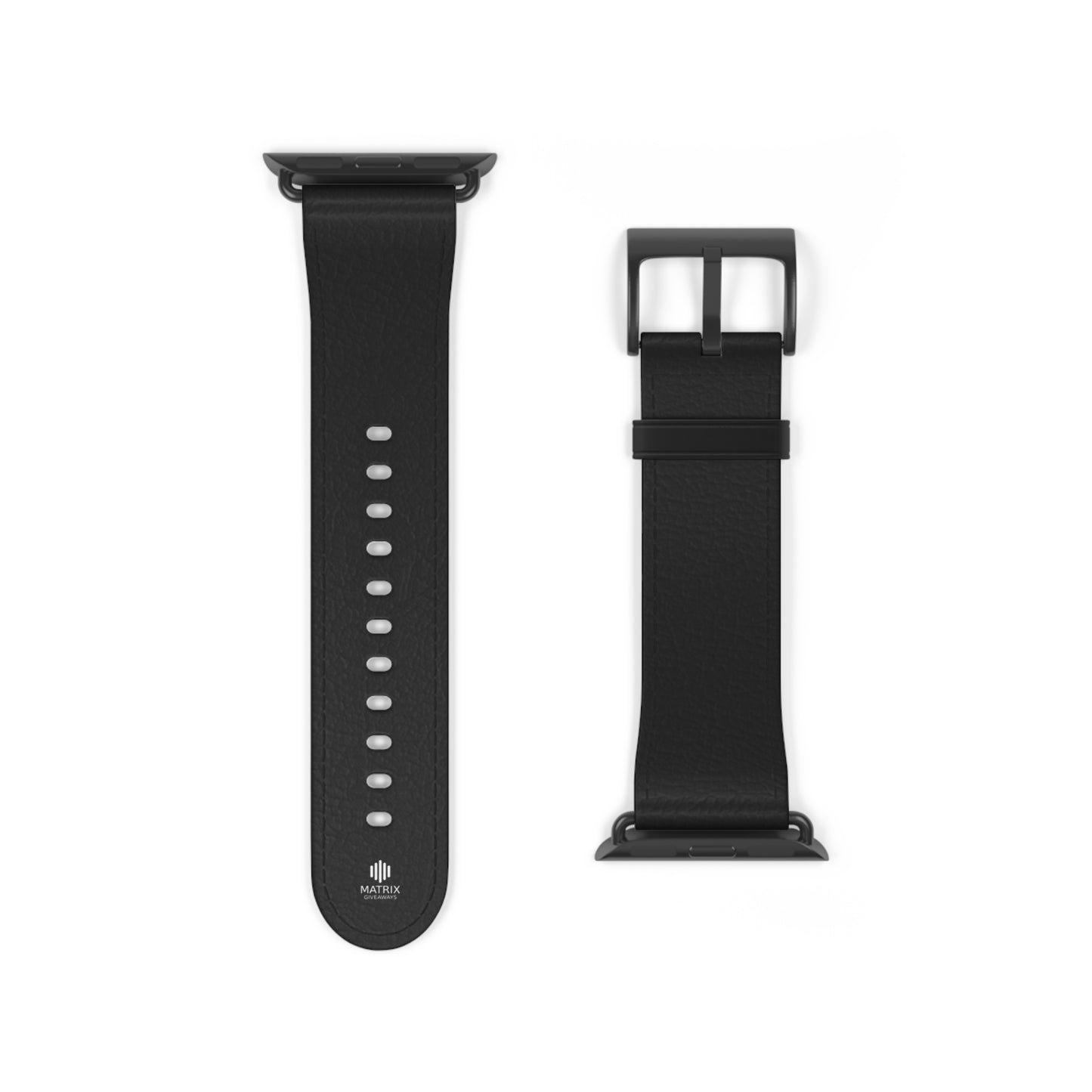 Classic Black Leather Watch Band — Durable Replacement Strap for Smartwatches