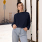 Cropped Fleece Pullover — Minimalist Soundwave Logo Women's Sweatshirt