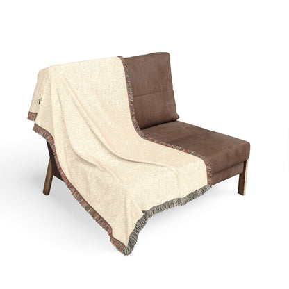 Minimalist Reversible Woven Blanket – Neutral Throw with Fringed Edges