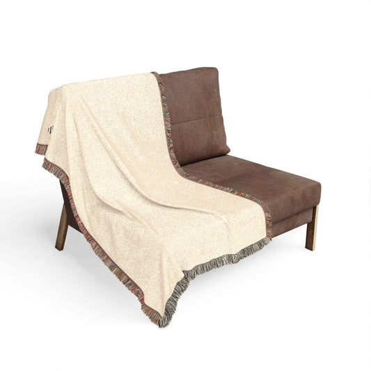 Minimalist Reversible Woven Blanket – Neutral Throw with Fringed Edges