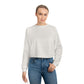 Cropped Fleece Pullover — Minimalist Soundwave Logo Women's Sweatshirt