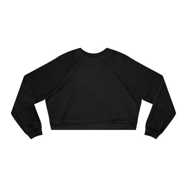 Cropped Fleece Pullover — Minimalist Soundwave Logo Women's Sweatshirt