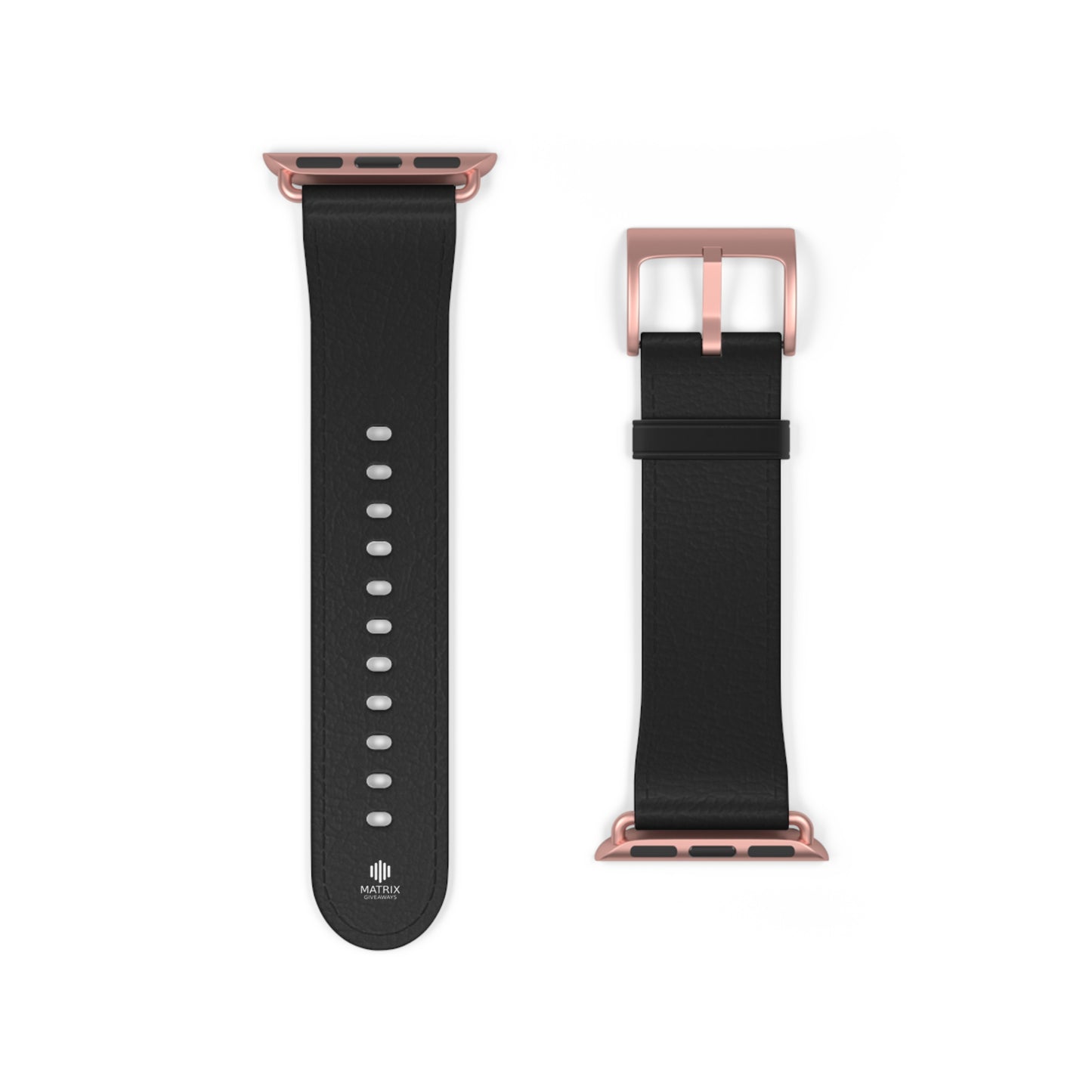 Classic Black Leather Watch Band — Durable Replacement Strap for Smartwatches