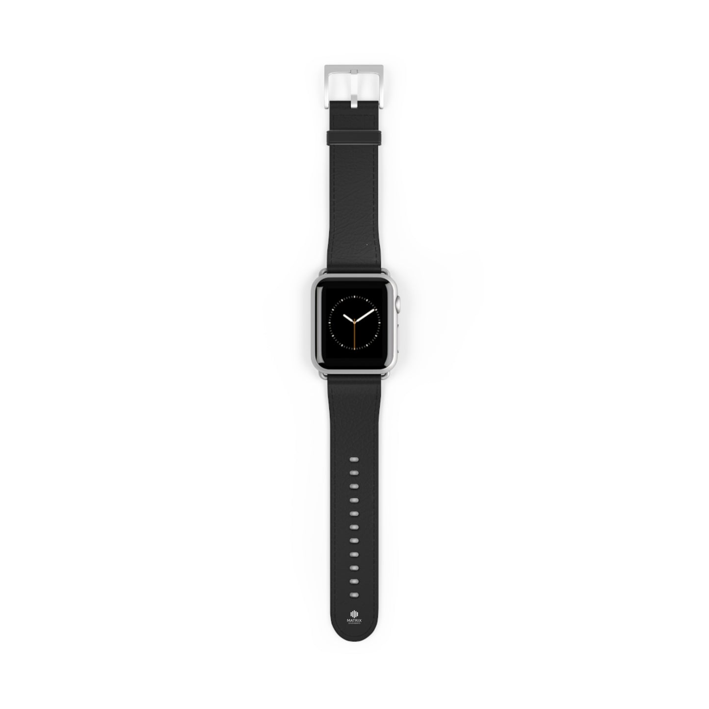 Classic Black Leather Watch Band — Durable Replacement Strap for Smartwatches
