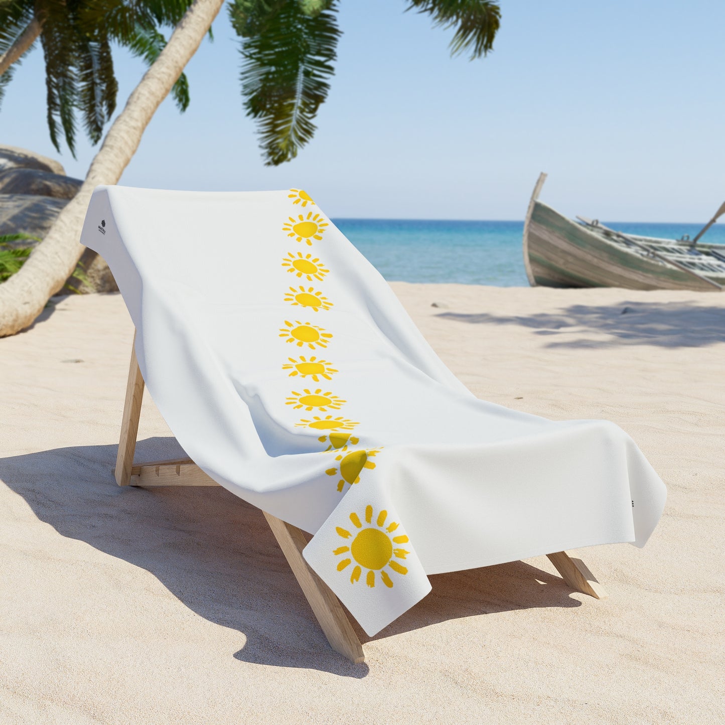 Sunburst Stripe Beach Towel — Yellow Sunshine Pattern