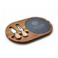 Engraved Acacia Charcuterie Board with Slate Inlay & Cheese Knives