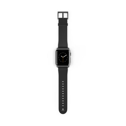 Classic Black Leather Watch Band — Durable Replacement Strap for Smartwatches