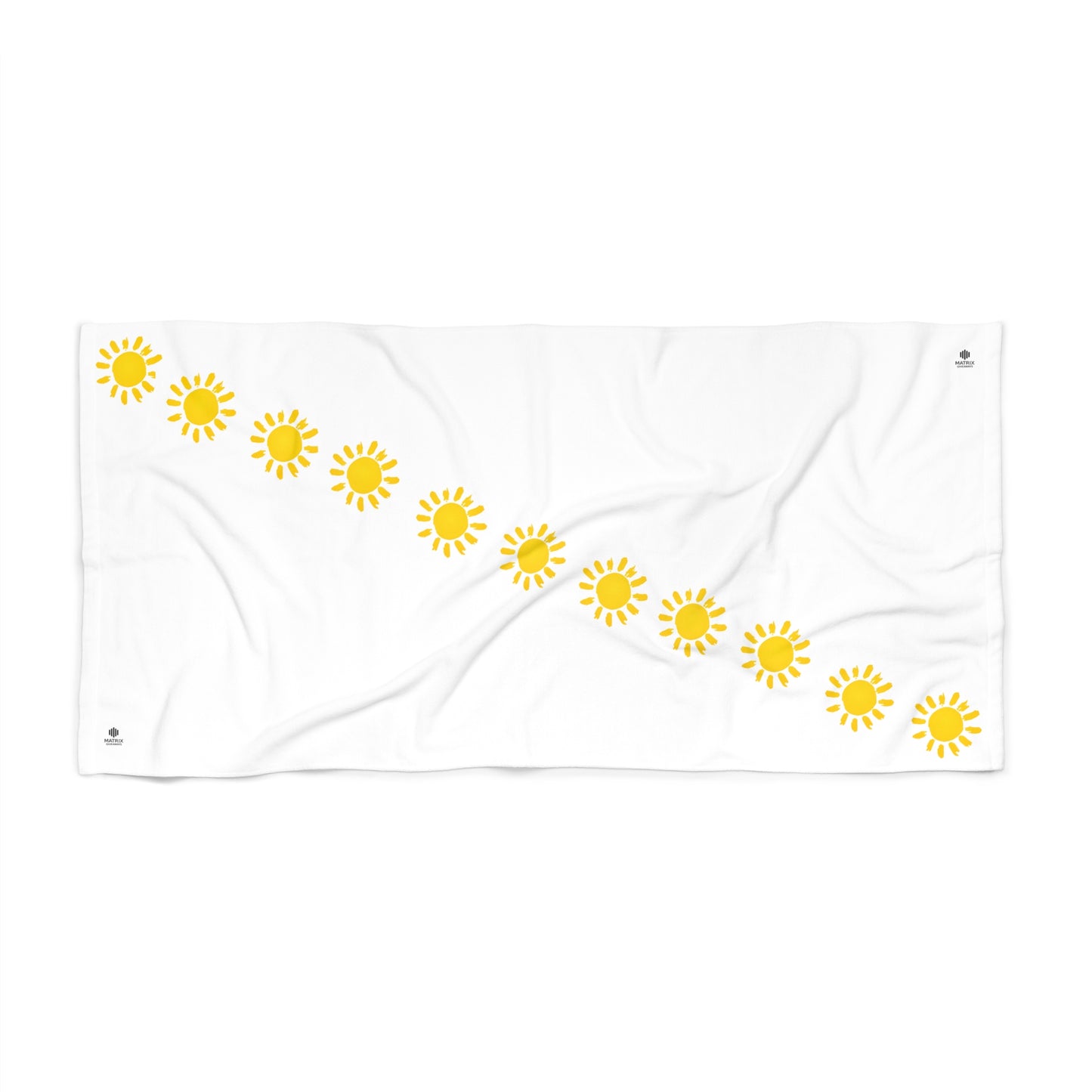 Sunburst Stripe Beach Towel — Yellow Sunshine Pattern