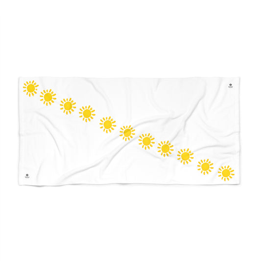 Sunburst Stripe Beach Towel — Yellow Sunshine Pattern
